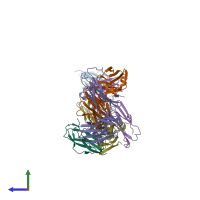 PDB entry 4ffz coloured by chain, side view.