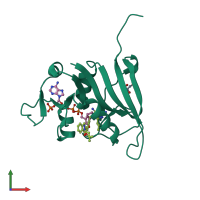 PDB entry 4fgg coloured by chain, front view.