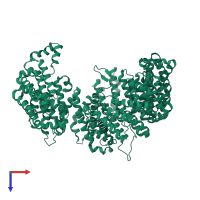 PDB entry 4fgv coloured by chain, top view.
