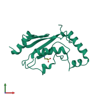 PDB entry 4fh1 coloured by chain, front view.