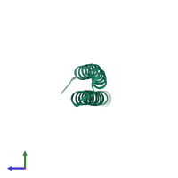 PDB entry 4fi5 coloured by chain, side view.