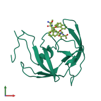 PDB entry 4fiv coloured by chain, front view.