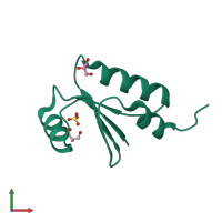 PDB entry 4fiw coloured by chain, front view.