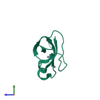 PDB entry 4fkd coloured by chain, side view.