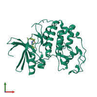 Monomeric assembly 1 of PDB entry 4fki coloured by chemically distinct molecules, front view.