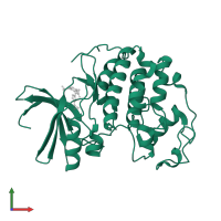 Cyclin-dependent kinase 2 in PDB entry 4fki, assembly 1, front view.