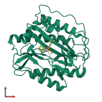 PDB entry 4flk coloured by chain, front view.