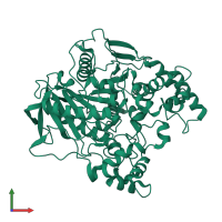 PDB entry 4fng coloured by chain, front view.