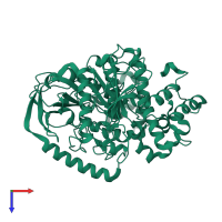PDB entry 4fng coloured by chain, top view.