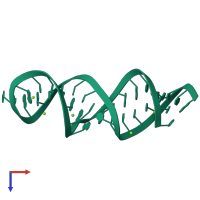 PDB entry 4fnj coloured by chain, top view.