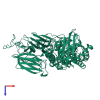 PDB entry 4fnq coloured by chain, top view.