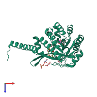 PDB entry 4fok coloured by chain, top view.