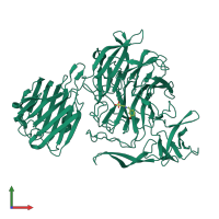 PDB entry 4fpg coloured by chain, front view.