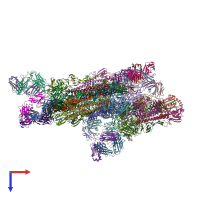 PDB entry 4fqr coloured by chain, top view.