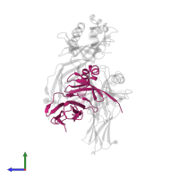 HLA class II histocompatibility antigen, DR alpha chain in PDB entry 4fqx, assembly 1, side view.