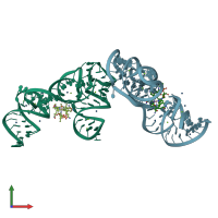 PDB entry 4frg coloured by chain, front view.