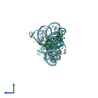PDB entry 4frg coloured by chain, side view.