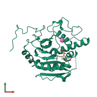 PDB entry 4frh coloured by chain, front view.