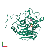 PDB entry 4frl coloured by chain, front view.