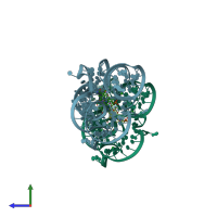 PDB entry 4frn coloured by chain, side view.
