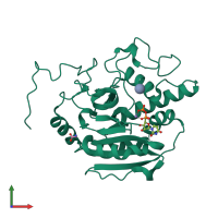 PDB entry 4fro coloured by chain, front view.