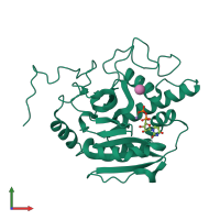 PDB entry 4frp coloured by chain, front view.