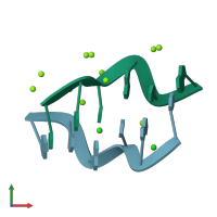 PDB entry 4fs5 coloured by chain, front view.