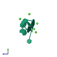 PDB entry 4fs6 coloured by chain, side view.