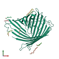 PDB entry 4fsp coloured by chain, front view.