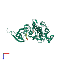 PDB entry 4fsq coloured by chain, top view.