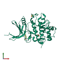 PDB entry 4fsu coloured by chain, front view.