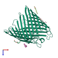 PDB entry 4ft6 coloured by chain, top view.