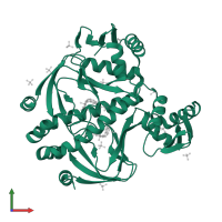 DNA-binding transcriptional dual regulator CRP in PDB entry 4ft8, assembly 1, front view.