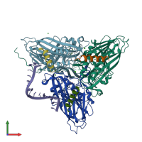 PDB entry 4ftb coloured by chain, front view.