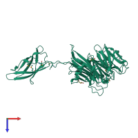PDB entry 4ftd coloured by chain, top view.