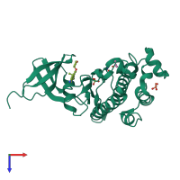 PDB entry 4ftq coloured by chain, top view.