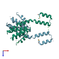 PDB entry 4fu3 coloured by chain, top view.