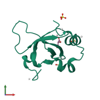 PDB entry 4fu6 coloured by chain, front view.