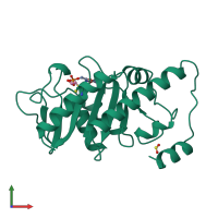 PDB entry 4fua coloured by chain, front view.