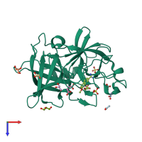 PDB entry 4fuf coloured by chain, top view.