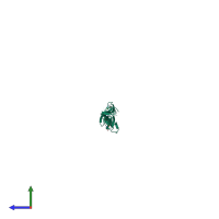 PDB entry 4fum coloured by chain, side view.