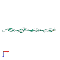 PDB entry 4fum coloured by chain, top view.