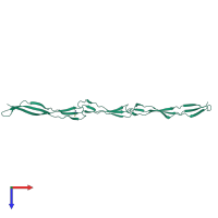 PDB entry 4fun coloured by chain, top view.
