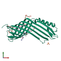PDB entry 4fuv coloured by chain, front view.