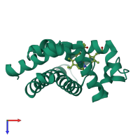 PDB entry 4fwz coloured by chain, top view.