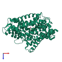 PDB entry 4fy0 coloured by chain, top view.