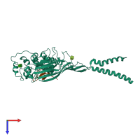 PDB entry 4fz1 coloured by chain, top view.