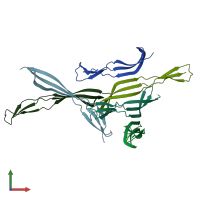 PDB entry 4fzq coloured by chain, front view.