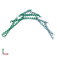 PDB entry 4fzs coloured by chain, front view.