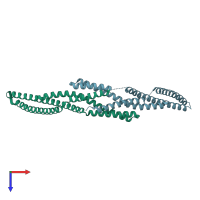 PDB entry 4fzs coloured by chain, top view.